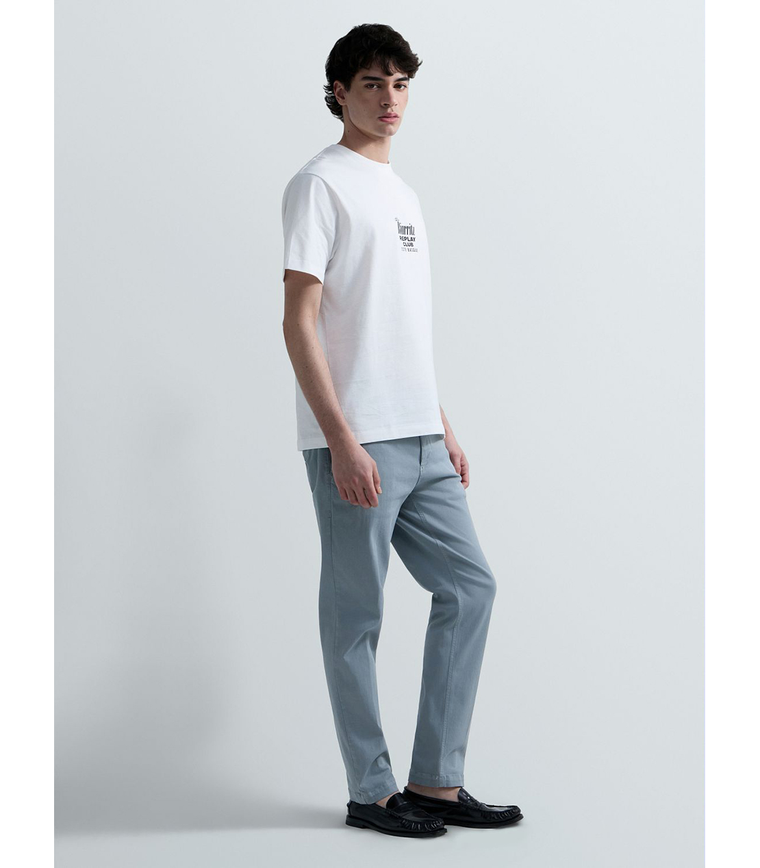 レギュラースリムBENNI Hyperflex Color チノパンツ 詳細画像 グレイッシュブルー 4